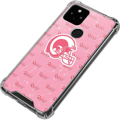NFL Los Angeles Rams Pink Logo Blast Google Pixel 5 Clear Case